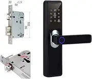 Smart Lock, Electronic Lock for Tuya Biometric Fingerprint Handle Tuya Smart Home Remotely Indoor Fingerprint Door Lock,for Bedroom Hotel Office Apartment(Bronze Double Latch) FANDIAO