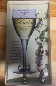 Boston Warehouse Christmas Wine Glass Markers-Set of 6