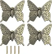 SING F LTD 4pcs Butterfly Drawer Handle Creative Drawer Knob Butterfly Shape Cabinet Knob Pull Handles for Cabinet Drawer Wardrobe Cupboard Wooden Box Case 43x40x16mm Green Bronze