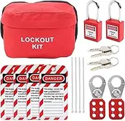 Generic Heavy Duty Safety Lockout Padlocks Hasps Lockout Tags Kit, Breaker Lockout with Storage Bag