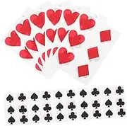 Kisangel 24pcs Playing Card Decals Stickers for Retro Game Nights for Parties Adhesive Decorations Safe for All Ages