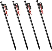 Milisten 4pcs Tent Stakes Set with Storage Bag Ground Pegs for Camping Tarp Canopy and Awning Durable Outdoor Tent Fixing Stakes for Windy Conditions