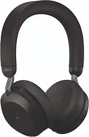 Jabra Evolve2 75 Wireless Stereo Headset - Active Noise Cancelling - USB A Stability Booster Teams Cert On Ear Bluetooth Headphones with Boom Mic ClearVoice - Crystal Clear Work Calls 36hr Music Time
