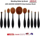 10Pc NOCONI Oval Makeup Brush Foundation Contour Brush Concealer Blending Brush