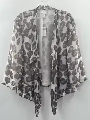 Chico’s Women’s Drape Front Dana Mochachino Lined Open Jacket Size 3 16/18 NWT
