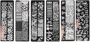 Baluue 6pcs Nail Art Stamping Kit - Manicure Stencils, Nail Polish Stamps, Metal Templates for DIY Nail Design, Black, Reusable and Easy to Clean, for Home and Salon Use
