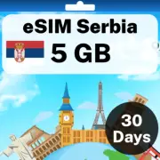 eSIM Serbia - 5 GB - 30 Days - Travel eSIM | QR code activation