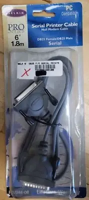 New Old Stock - Belkin Pro 6ft DB25 M/F Null Modem Serial Cable