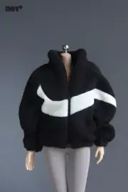 HotPlus hp65 1/6 Female Sweater Coat Clothes Black Fit 12in Action Figure Doll T