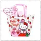 ♥小花花日本精品♥Hello Kitty 透明 防水圓桶包/手提包/透明提袋 坐姿草莓42126904