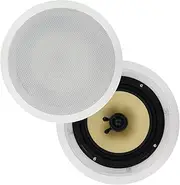 Pair of in-Ceiling Speakers 6.5-Inch 100W Synthetic Fibre Cones White