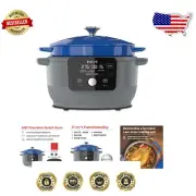 Versatile 6-Quart Electric Dutch Oven - 5-in-1 Enameled Cast Iron Cookware