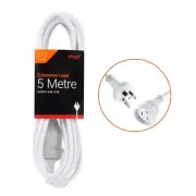 Extension Lead 5m - Compact, 240V 10A, Lightweight, Indoor Use, White