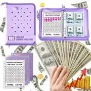 100 Envelopes Money Saving Challenge Binder, Budget Binder with Zipper Envelo...