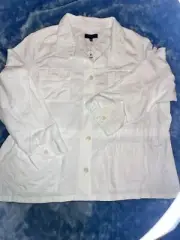 TALBOTS Womens Plus Size 3X New NWT Spring White Linen Blend