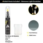 Touch Up Paint For Bmw All Models 910 Graugruen With Polish Paste