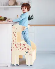 Children's Kitchen Helper Giraffe Novelty Stand Up Stool Safety Bar ✅Free Post