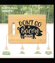 1pc "Don't Go Bacon" Humorous Bamboo Cutting Board, Food-Safe Rectangular Choppi
