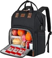 Large Lunch Backpack for Women Men, Insulated Cooler Laptop Backpack with 15.6-17 Inch Laptop Compartment &USB Port