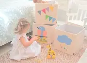 Kids Storage Bin Toys Books Cube Organizer Box Toy Storage Box Bin Collapsible