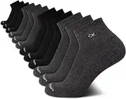 [Calvin Klein] Men's Socks - Athletic Cushioned Quarter Cut Ankle Socks (12 Pack)