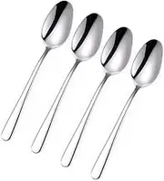 Wenkoni Small Spoons,stirring spoons,teaspoons, 6.3-inches SUS 304 Stainless Steel spoons 4 pcs Set (Color:Silver)
