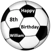 Soccer Ball Personalised Cake Topper Edible Image Birthday Party