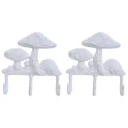 2x LVD Toadstool Triple Hanging Iron Hooks Organiser Storage Home Decor White