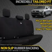 Toyota Hilux 8th Gen Workmate Neoprene Rear Row Seat Covers (Made to Order)