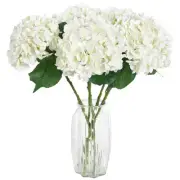 4PCS Real Touch White Hydrangea Artificial Flowers 21'' Large Latex Fake Hydr...