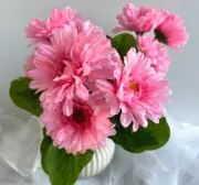 Gerbera Flower Plant Faux Silk Flowers Pink Gerberas Pot Plant Unpotted x 1