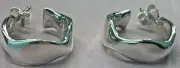 PANDORA | LIQUID SILVER HOOP EARRINGS ✪NEW✪ 290708 MEDIUM RARE RETIRED 925 ALE