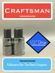 2 Craftsman Metric 1/2 Dr. Hex Socket Bits #CMMT42669 14 mm & CMMT42670 17 mm