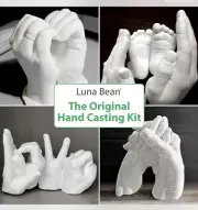 Luna Bean LIfe-size Keepsake Hands Casting Kit | DIY Plaster Statue Molding Hand