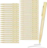 Outus 100 Pcs Wedding Pens Metal Slim Ballpoint Pens 1 mm Medium Point Retractable with Black Ink for Bridal Shower Party Gift Guest Office Business Students Teachers(Gold)