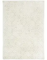 [Miss Amara] Alina Diamond Pattern Berber Wool Shag Rug in Natural