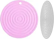 TOYANDONA 2pcs Round Heat Resistant Silicone Trivet Mats Non Slip Insulation Pads for Dining Table Kitchen Elegant Soft Silicone Hot Pot Holders Easy to Clean Pet Feeding Mats Light Grey