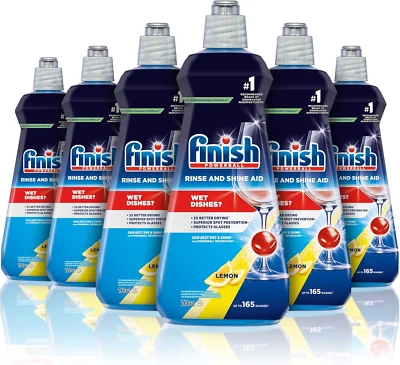 Finish Lemon Rinse and Shine Aid 500 Ml (Pack of 6)