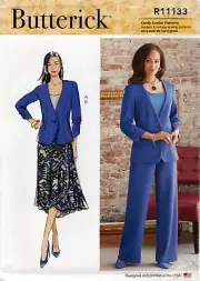 Butterick R11133 Suit Jacket, Mock Wrap Skirt, Pants Sz 8-16 UNCUT Pattern B6860