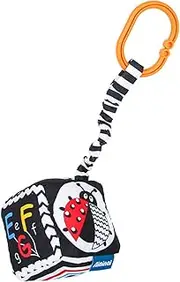 FUNNETOYU Sensory Rattle for Crib Geometric Shape Hanging Soft Cloth Attachment for Stroller Highchair Car Seat Early Educational Present