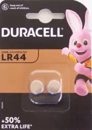 2-PACK of DURACELL LR44 1.5V COIN BUTTON CELL ALKALINE BATTERY A76 V13GA 76A