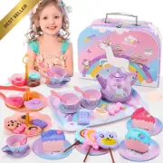Unicorn Toys for Girls 48 PCS Tea Set with Play Desserts for 3-7 Years Old
