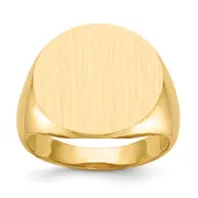 14K Yellow Gold 17.5x18.0mm Open Back Men's Signet Ring