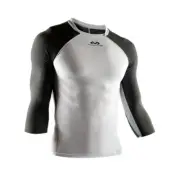 McDavid 3/4 Sleeve Recovery Max Shirt White Charcoal Bright Teal 2XL