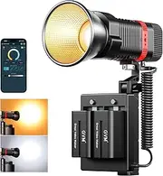 GVM 60W LED Video Light for Studio Photography, Handle LED Video Light, Torch for Photography, App Control, 2700K-6800K Bi-Colour Temperature Video Lighting with 12 Light Effects, 49300Lux/0.5 m