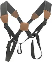 Cheerock Saxophone Neck Chest Strap, Adjustable Saxophone Shoulder Harness, Metal Hook Saxophone Neck Harness, Comfortable Sax Neck Strap Compatible with Baritone, Tenor, Alto Saxophone, Black, Medium