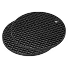 Silicone Trivet Mats 2pcs, Round Drying Mat for Kitchen Counter Table - Black