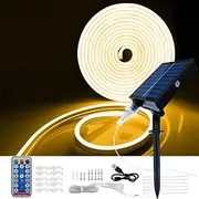 Halloween Christmas Neon Light with Solar LED Light with SMD2835 Remote Control 8-mode Color Changing USB Charging 1000mAh IP67 Waterproof Outdoor Decoration A