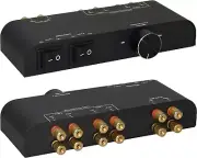 Compact Stereo Speaker Selector with Individual Volume Control & HDMI Interface