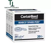 CertainTeed 2 1/16" x 250' Marco Spark-Perf Drywall Paper Tape, Box of 20 Rolls
